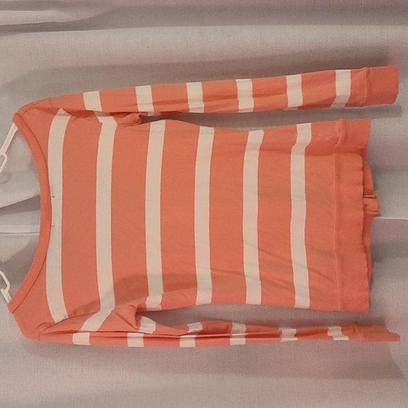 Coral striped button up cardigan - Picture 2 of 2